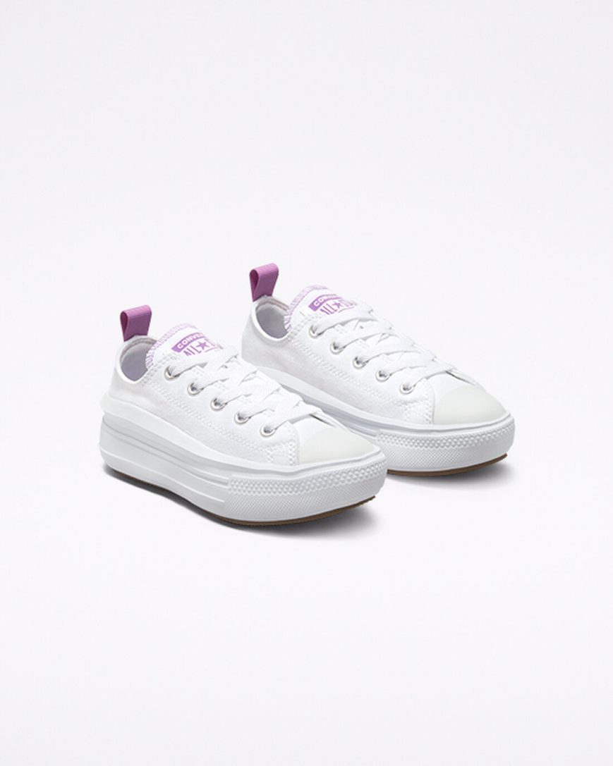 Girls' Converse Chuck Taylor All Star Move Low Top Platform Shoes White / Purple / White | AU 4038EG